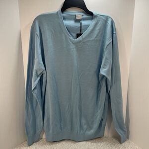 Ping Mens XL Sensor Warm Sullivan Golf V-Neck Pullover Sweater Sky Blue NWT